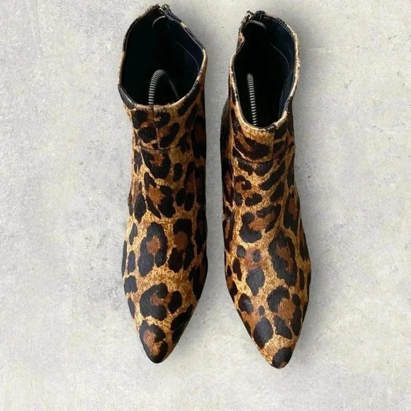 KARL LAGERFELD Women's Brown Maude Leopard Haircalf Bootie size 8.5 - Picture 2 of 8